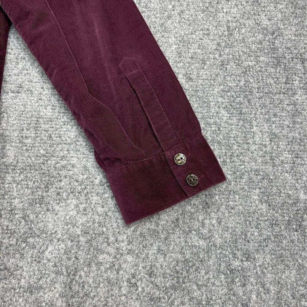 J Jill Corduroy Button Front Tunic Top Womens Medium Long Sleeve Cotton Plum - Picture 4 of 9
